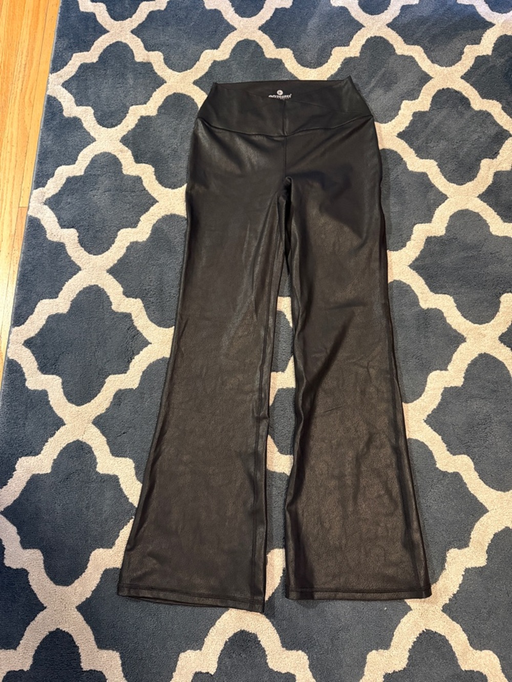 Reflex Black Faux Leather Flare Pants